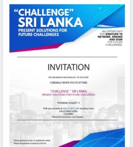 Silicon Valley Ventures CEO John Kojiro Moriwaka spoke at the “CHALLENGE” SRI LANKA Present Solutions for Future Challenges and served as a judge for the pitch contest.
